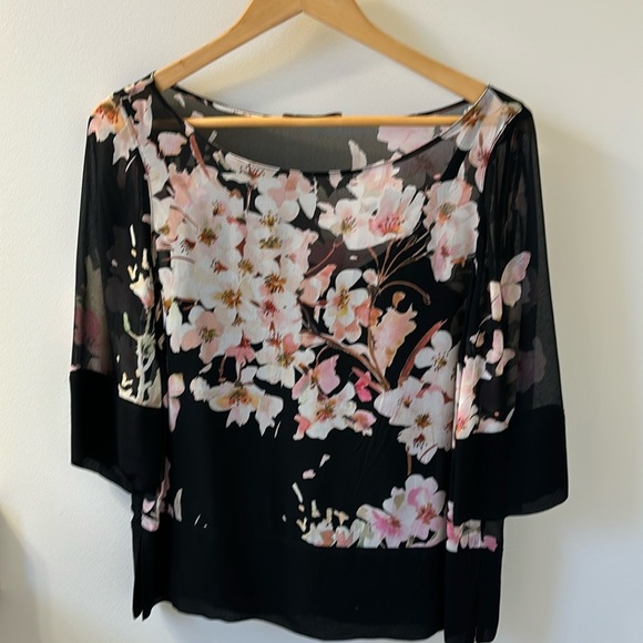 TWINSET Floral Sheer Top, Sz 42. - Picture 2 of 16